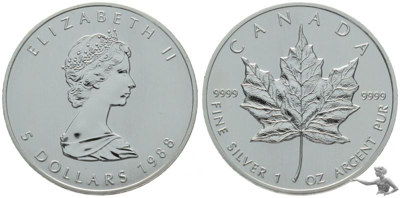 Kanada Maple Leaf 1988 - 1 Unze Feinsilber